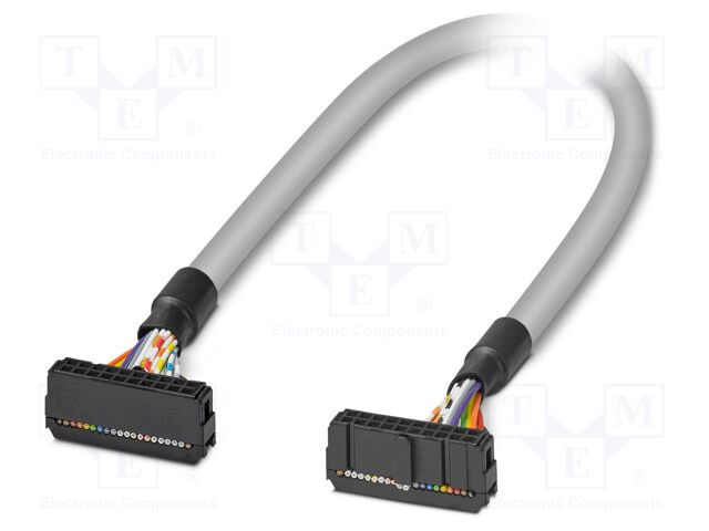 Ribbon cable with IDC connectors; IDC/FLK 20pin,both sides