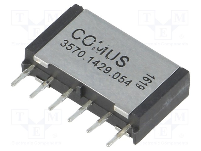 Relay: reed; DPST-NO; Ucoil: 5VDC; 1A; max.200VDC; 15W; Rcoil: 375Ω