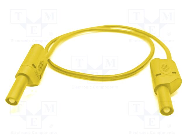 Test lead; 32A; banana plug 4mm,both sides; Urated: 1kV; yellow