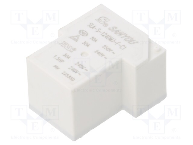 Relay: electromagnetic; SPST-NO; Ucoil: 24VDC; 30A; Series: SLA; THT