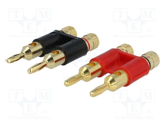 Connector: 4mm banana; gold-plated; double; plug; on cable