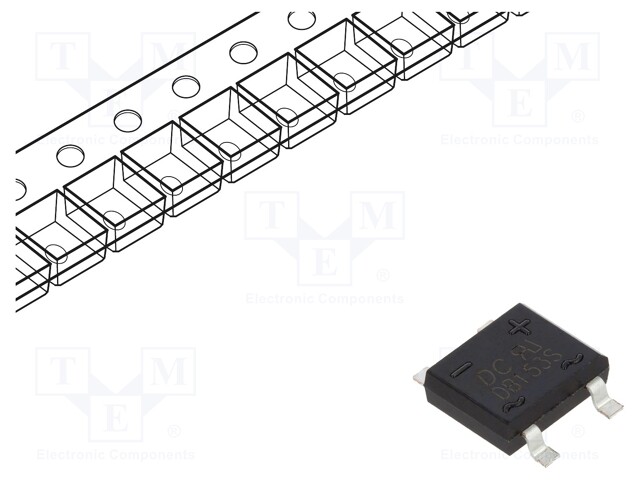 Bridge rectifier: single-phase; Urmax: 200V; If: 1.5A; Ifsm: 50A