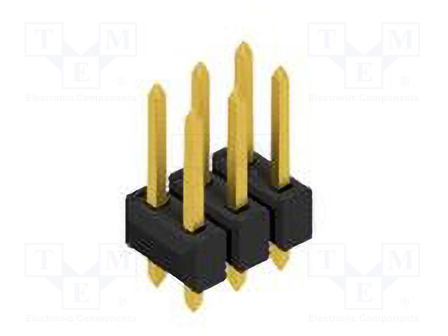 Connector: pin strips; pin header; male; PIN: 6; 2.54mm; THT; 2x3