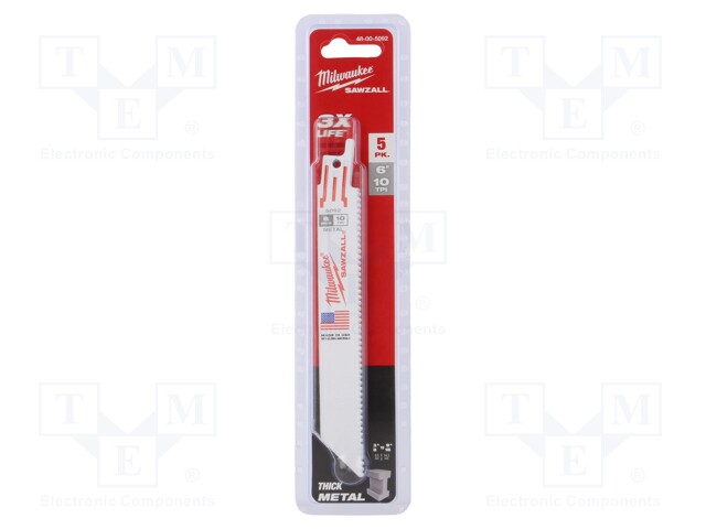 Hacksaw blade; universal; 150mm; 10teeth/inch; 5pcs.