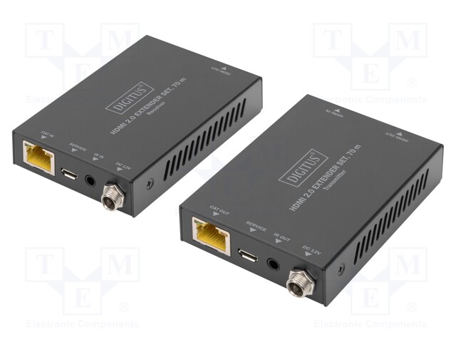 HDMI extender; HDCP 2.2,HDMI 2.0; black; Enclos.mat: metal; 70m