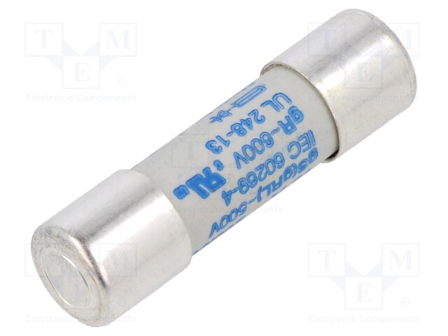 Fuse: fuse; gRL,gS; 16A; 600VAC; ceramic,cylindrical; 10,3x38mm