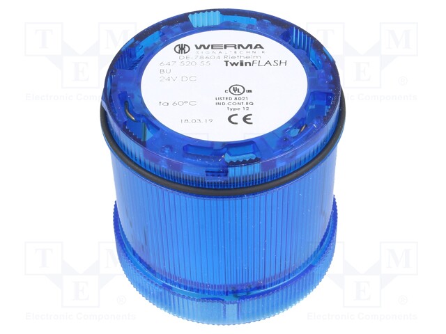 Signaller: lighting; flashing light; Colour: blue; Usup: 24VDC; LED