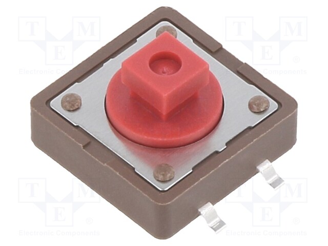 Microswitch TACT; SPST-NO; Pos: 2; 0.05A/12VDC; SMT; none; 2.6N