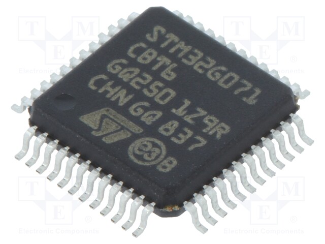 ARM microcontroller; Flash: 128kB; 64MHz; SRAM: 36kB; LQFP48