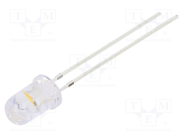 LED; 5mm; yellow/warm white; 3000÷4200mcd,7000÷8400mcd; 30°; 3÷5V