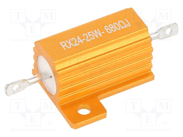 Resistor: wire-wound; with heatsink; 680Ω; 25W; ±5%; 30ppm/°C