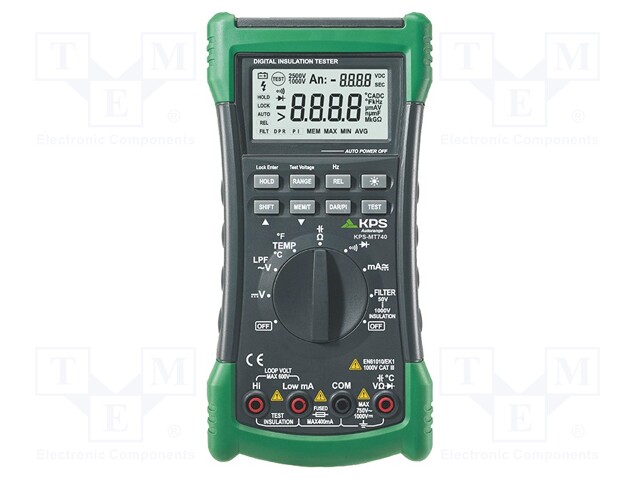 Digital multimeter; LCD (6600),with a backlit; I DC: 66mA,400mA
