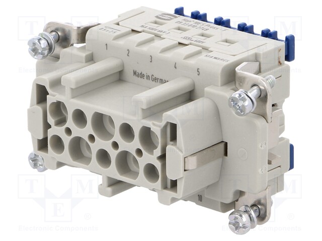 Connector: rectangular; female; Han ES Press; PIN: 10; 10+PE; 16A