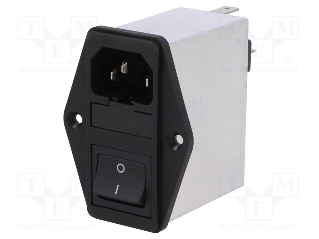 Connector: AC supply; socket; male; 10A; 250VAC; IEC 60320; 1.5mH
