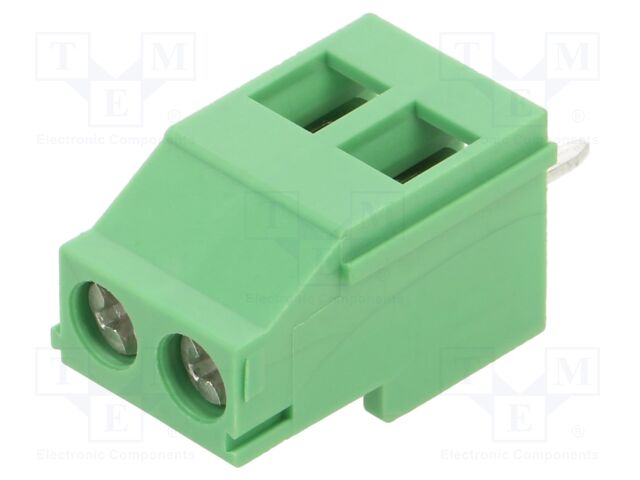 Connector: PCB terminal block; terminal; 16A; 300V; PIN: 2; angled