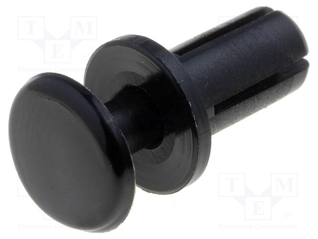 Rivet; polyamide; Panel cutout diam: 4mm; Colour: black