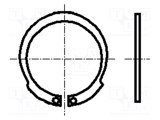 Protective ring; spring steel; Shaft dia: 45mm; BN: 830; D: 1.75mm