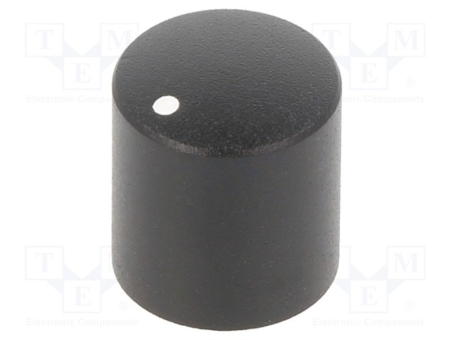 Knob; with pointer; aluminium,thermoplastic; Øshaft: 6mm; black