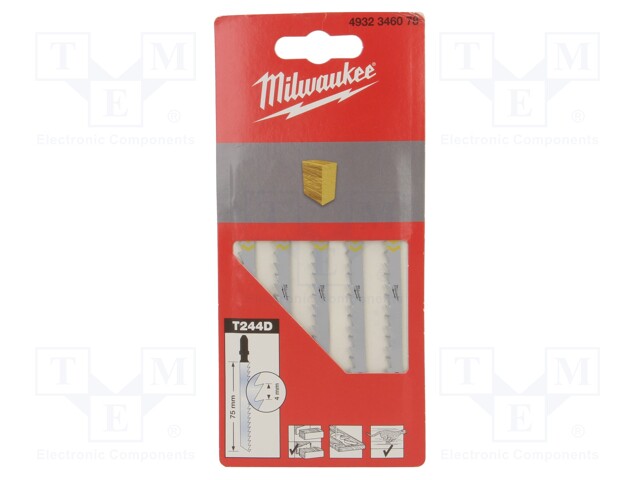 Hacksaw blade; wood; 75mm; 5pcs; Kind of holder: T