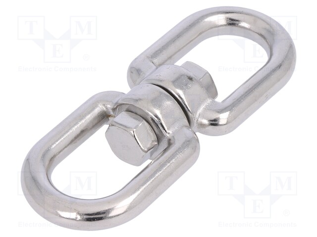 Swivel; acid resistant steel A4; for rope; 90mm; Size: 8mm