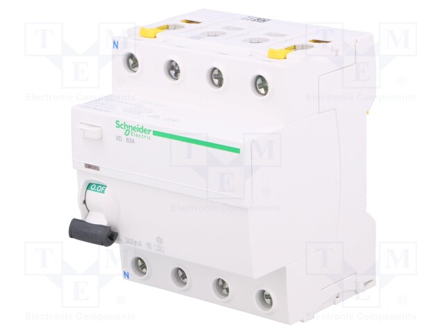 RCD breaker; Inom: 80A; Ires: 300mA; Poles: 4; 400V; Mounting: DIN