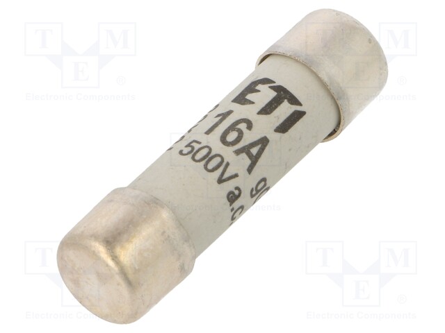 Fuse: fuse; gG; 16A; 500VAC; cylindrical; 10,3x38mm