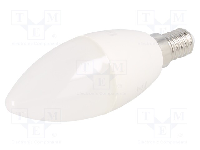 LED lamp; cool white; E14; 230VAC; 720lm; 8W; 160°; 6400K