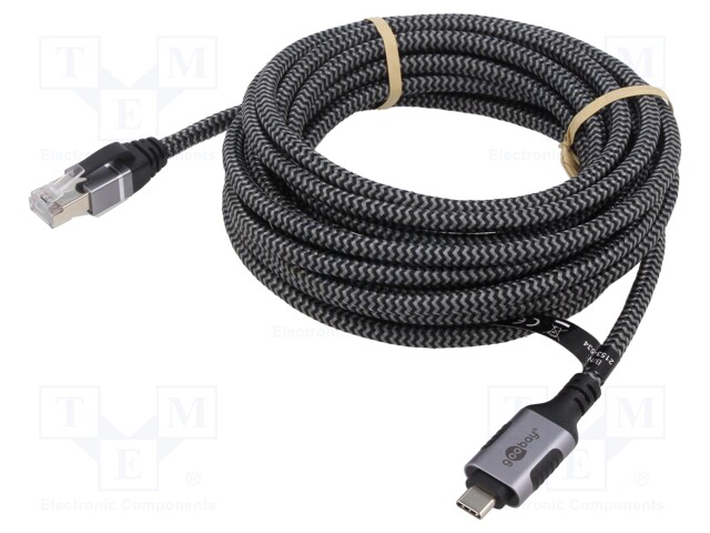 Cable; USB 3.1; RJ45 plug,USB C plug; 7.5m; 1Gbps; Øcable: 5.6mm