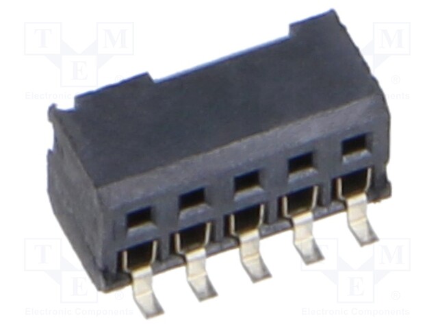 Connector: pin strips; female; PIN: 10; 1.27mm; gold-plated; SMT