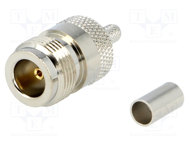 Plug; N; female; straight; RG58; IDC,crimped; for cable