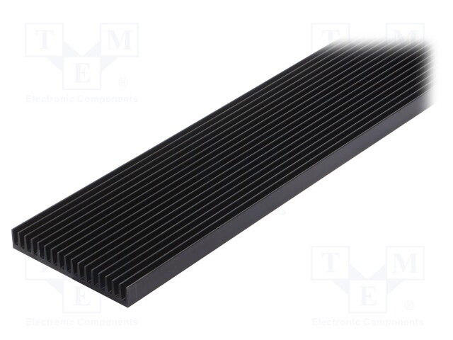 Heatsink: extruded; grilled; black; L: 1000mm; W: 100mm; H: 15mm