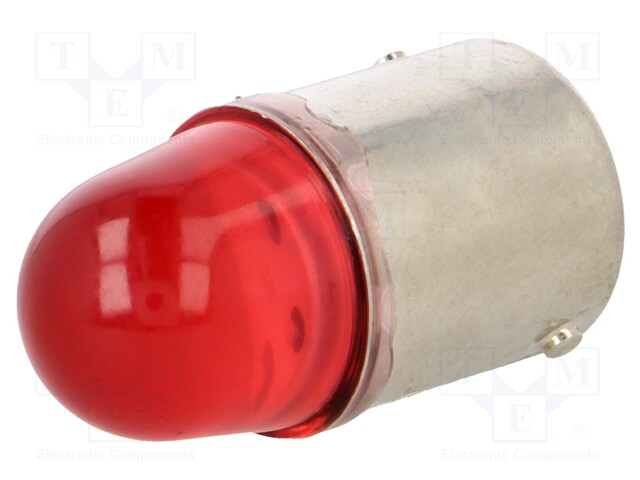 LED lamp; red; BA15S; 230VAC