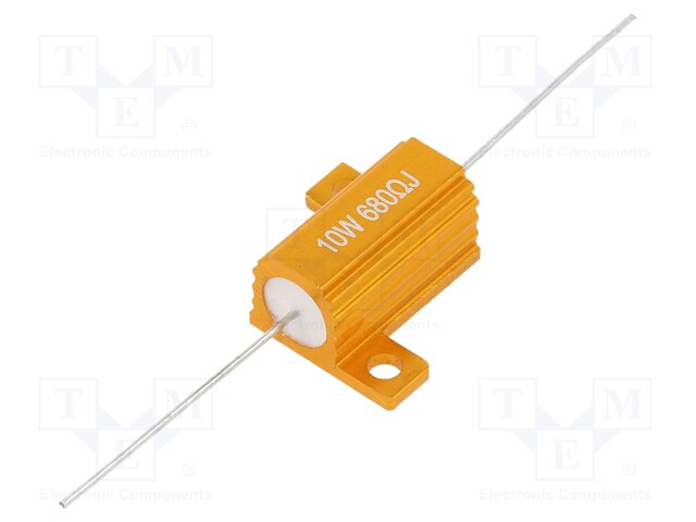 Resistor: wire-wound; with heatsink; 680Ω; 10W; ±5%; 30ppm/°C