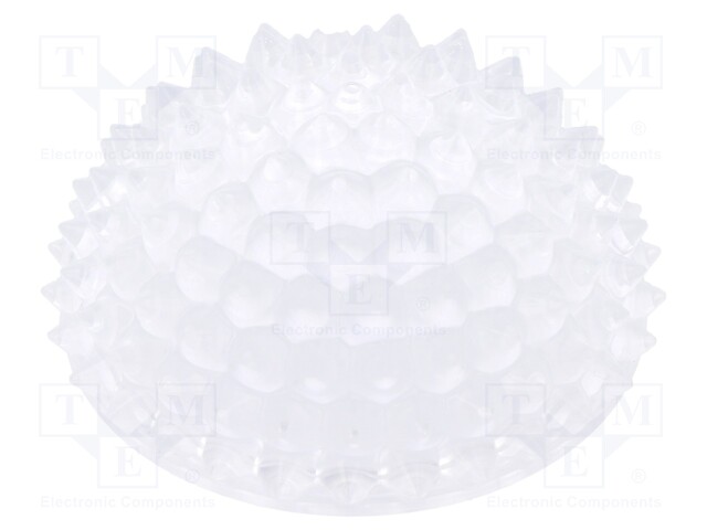 LED lens; round; Mat: polycarbonate; transparent; Mounting: socket