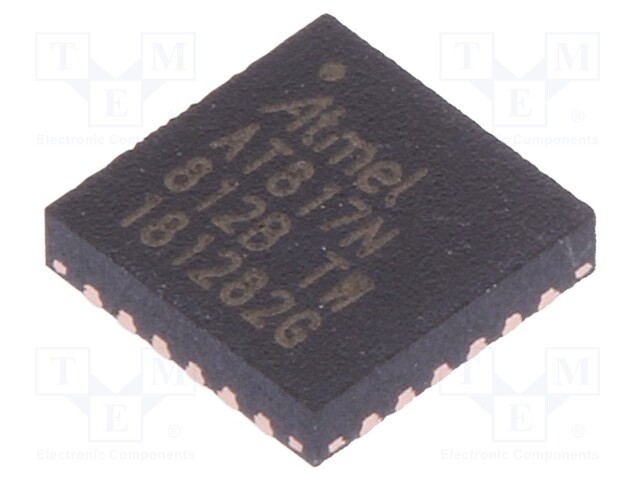 AVR microcontroller; EEPROM: 128B; SRAM: 512B; Flash: 8kB; QFN24