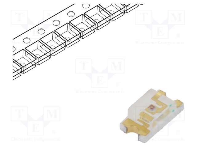 LED; SMD; 1206; yellow; 30÷100mcd; 3.2x1.6mm; 140°; 2÷2.4V; 20mA