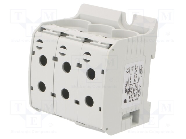 Splice terminal: rail; STB; 95mm2; ways: 1; terminals: 6; grey; TS35