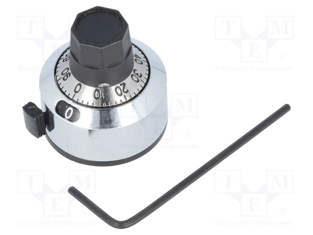 Precise knob; with counting dial; Shaft d: 6mm; Ø22.2x22mm