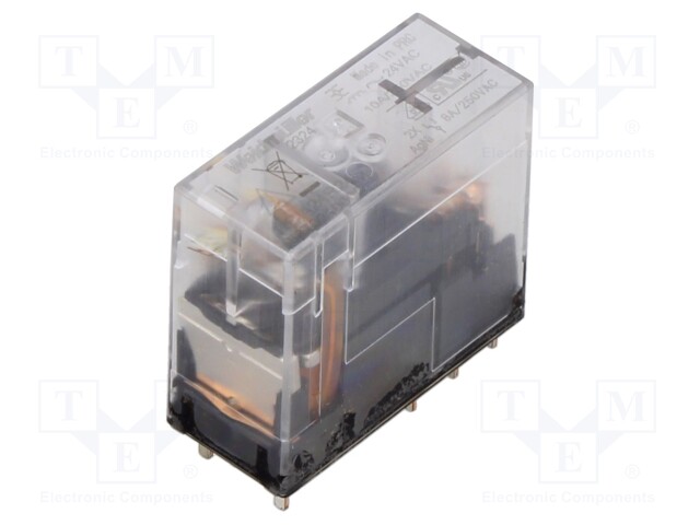 Relay: electromagnetic; DPDT; Ucoil: 24VAC; 8A; Uswitch: max.240VAC