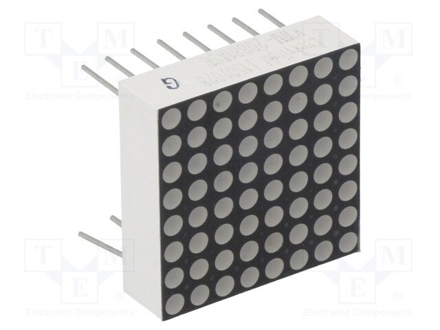 Display: LED; matrix; 8x8; red; 3÷4.5mcd; anode; 20x20mm; 1.8÷2.4V