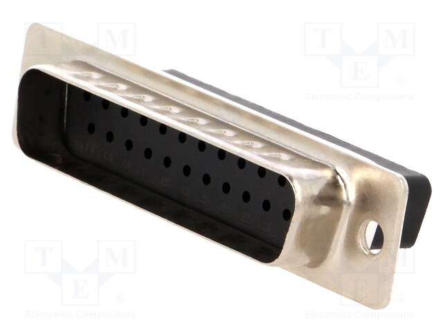 D-Sub; PIN: 25; plug; male; w/o contacts; for cable; 250V; black