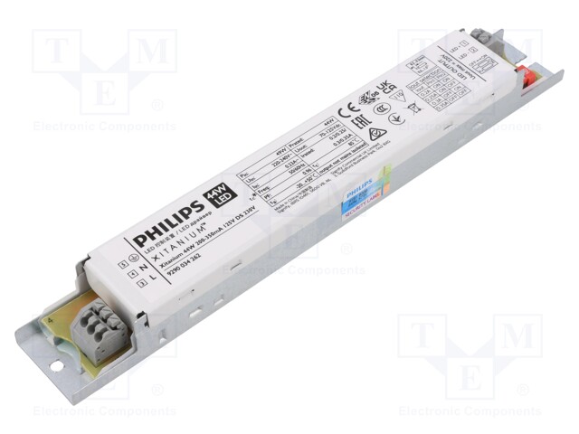 Power supply: switched-mode; LED; 44W; 70÷125VDC; 200÷350mA; IP20