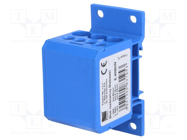 Splice terminal: distribution block; 2.5÷50mm2; ways: 1; blue