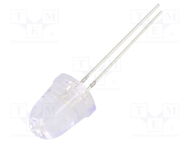 LED; 8°; 20mA; 114mW; 380÷390nm; 3/3.4/3.8V; THT; Front: convex