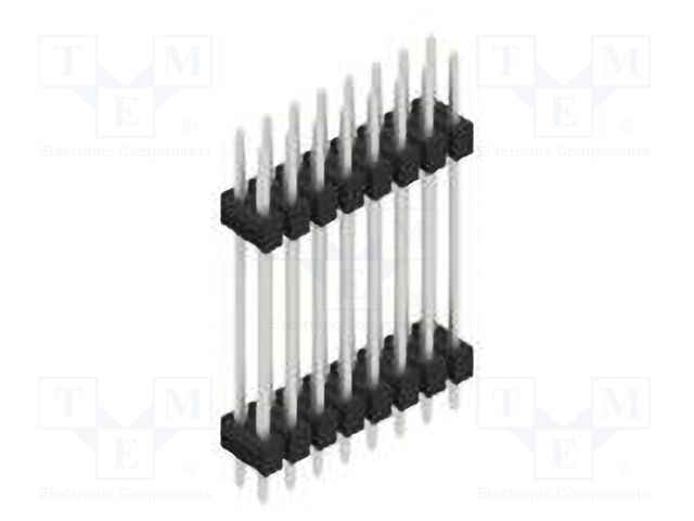 Connector: pin strips; pin header; male; PIN: 16; 2.54mm; THT; 2x8