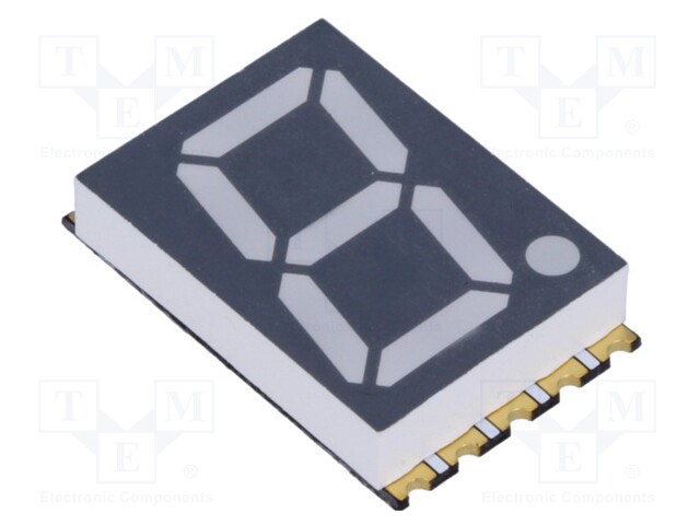 Display: LED; SMD; 7-segment; 14.2mm; red; 10-50mcd; cathode; 0.56"