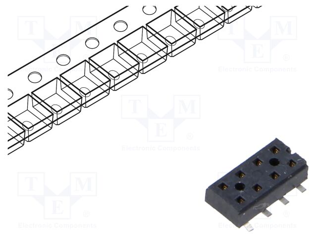 Connector: PCB to PCB; female; PIN: 8; 2mm; CLT; gold-plated; SMT