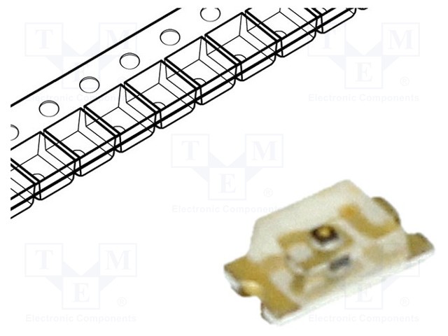 LED; SMD; 0603; green; 71÷450mcd; 1.6x0.8x0.55mm; 130°; 2.8÷3.6V