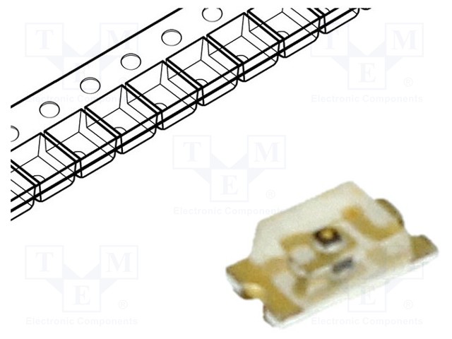 LED; SMD; 0603; yellow; 28÷180mcd; 1.6x0.8x0.55mm; 130°; 1.8÷2.4V