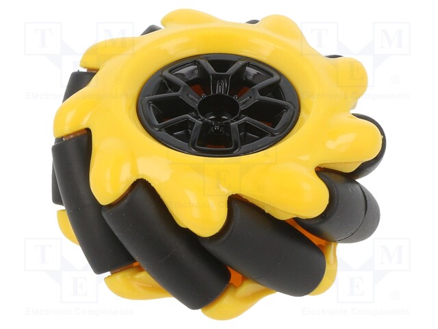 Wheel; yellow-black; Shaft: screw; Pcs: 4; screw; Ø: 48mm; W: 24.5mm